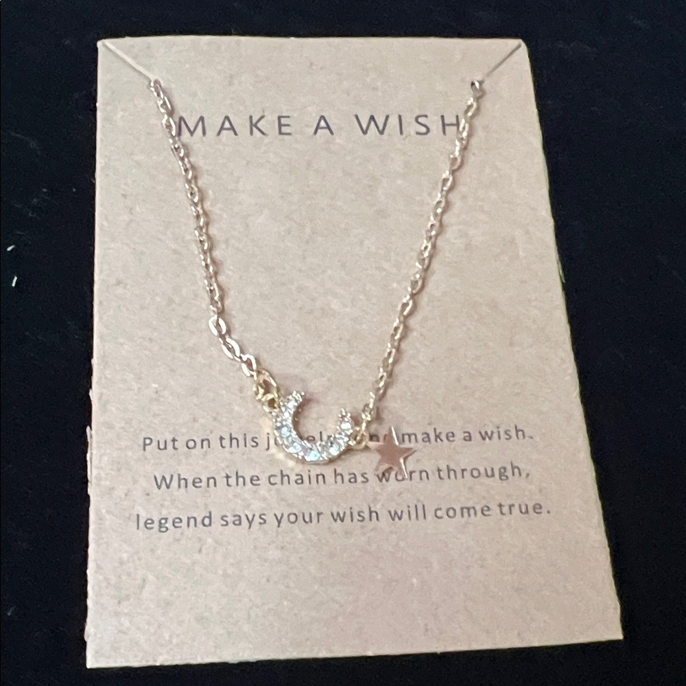 Gold Moon and Star Necklace